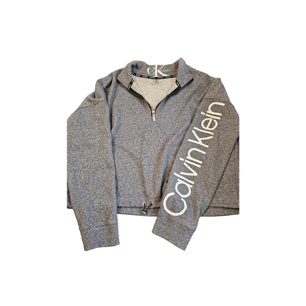Calvin‎ Klein 1/4 zip gray cropped hoodie size XL